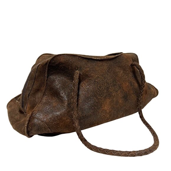 Hobo International Vintage Brown Leather Tote Bag With Braided Straps - Picture 1 of 14